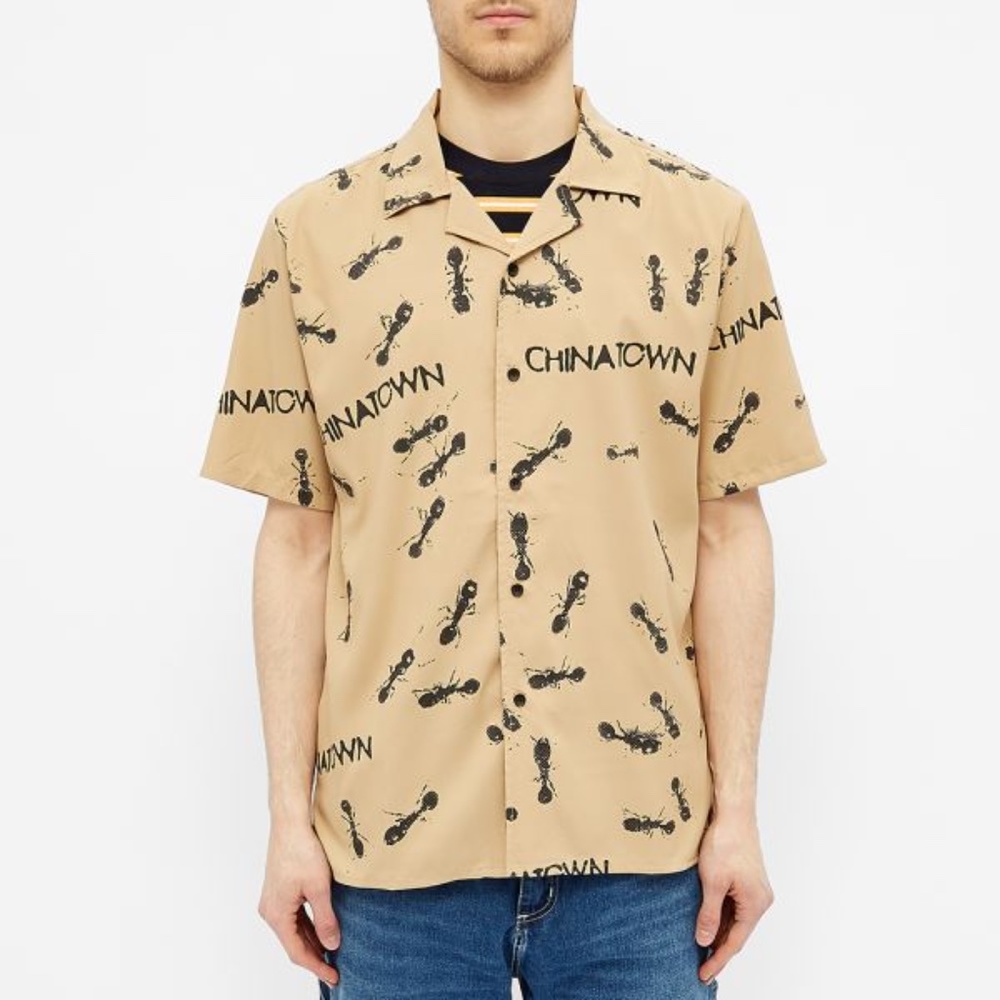 NWT Chinatown Market Ants Button Down Shirt Short Sleeve sz S